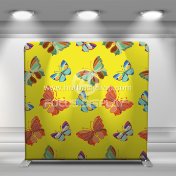 Butterfly fabric tension display backdrop party stand